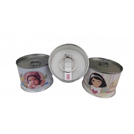 Llavero con silueta niña en lata PERSONALIZADA