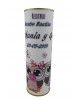 Abanico de varillas de madera PERSONALIZADO con foto de Bautizo niña buho PERSONALIZADO con foto y texto en lata