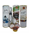 Lata PERSONALIZADA con vino espumoso, crema de Morcilla de Santa Amalia, crema de jamon curado y pate Cachuela